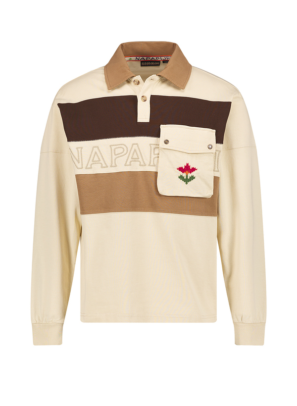 Polo-Shirt, Baumwoll-Jersey, beige