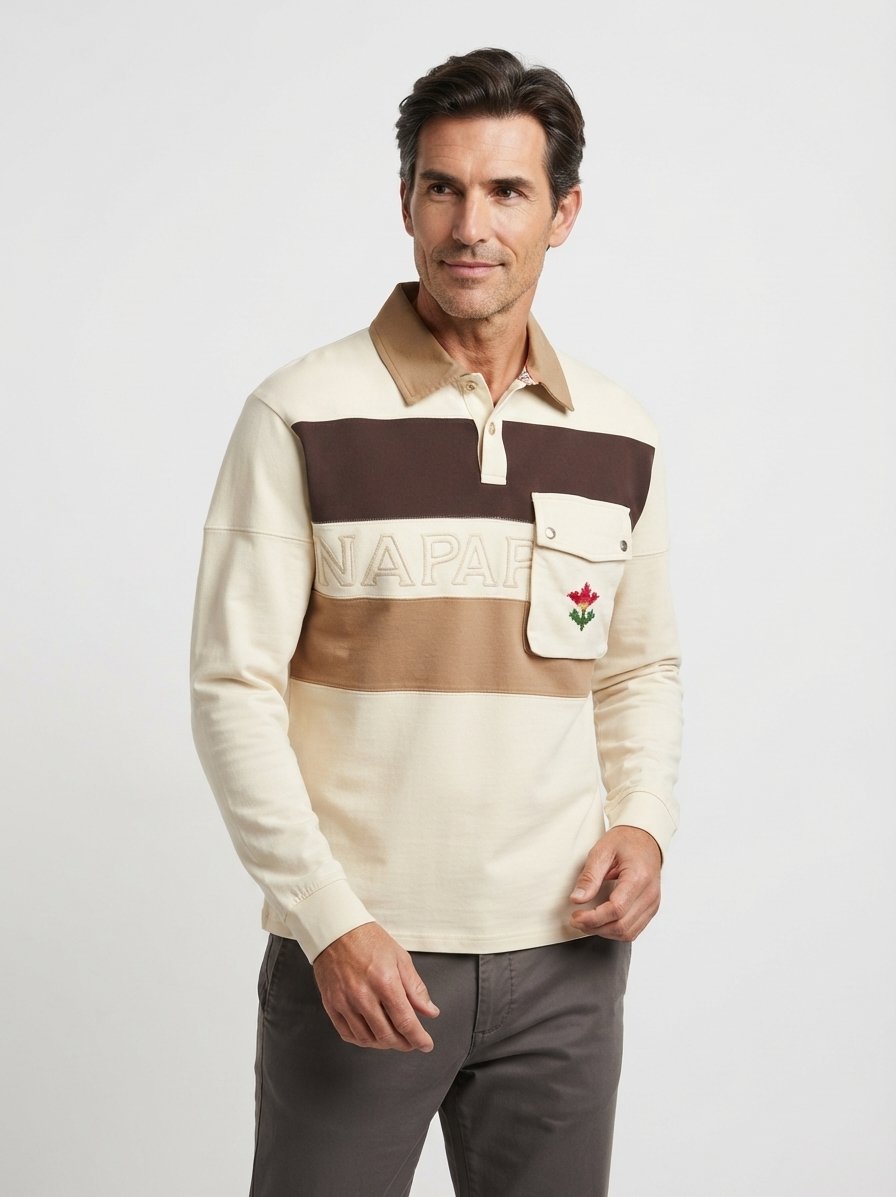 Polo-Shirt, Baumwoll-Jersey, beige