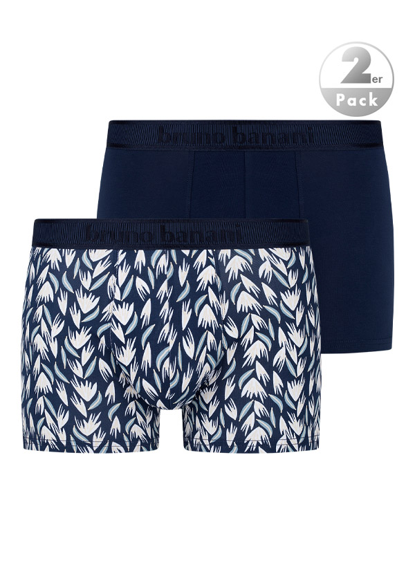 Trunks, Baumwoll-Stretch, navy-ecru gemustert