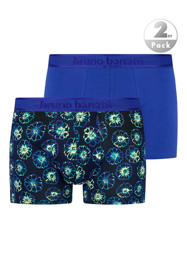 Trunks, Baumwoll-Stretch, navy-lime gemustert