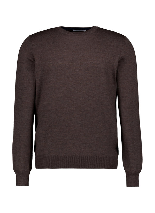 Pullover, Schurwolle, dunkelbraun meliert