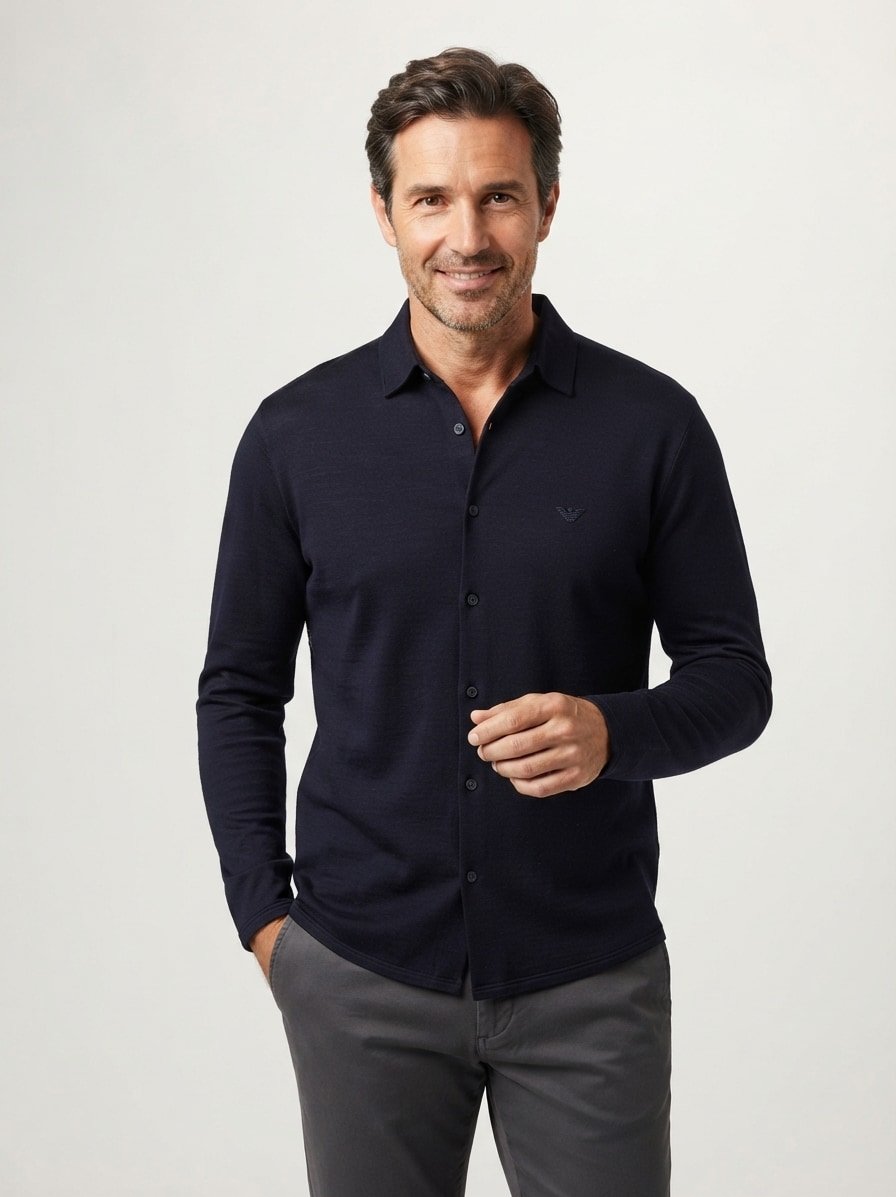 Cardigan, Schurwolle, navy