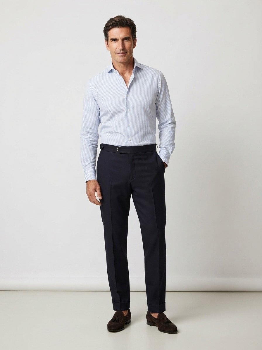 Bundfaltenhose Travel, Viskose-Mikrofaser, navy