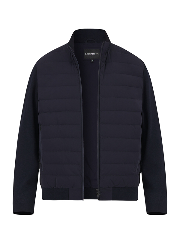 Hybrid Jacke, Mikrofaser wasserabweisend, dunkelblau