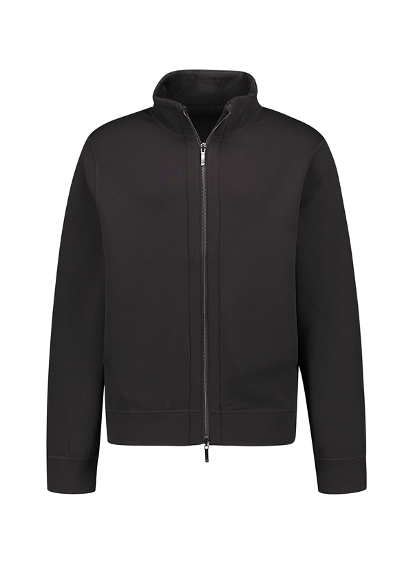 Sweatjacke, Lyocell-Baumwolle-Poliester, schwarz