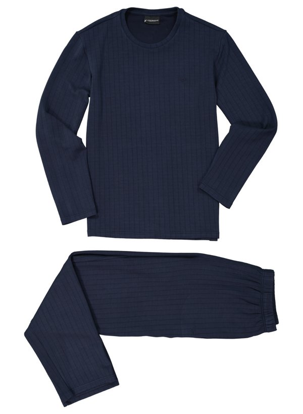 EMPORIO ARMANI Herren Pyjama blau Modal unifarben