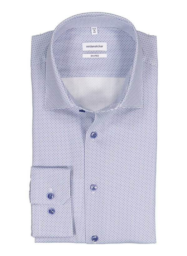 Seidensticker Herren Hemd blau Baumwolle