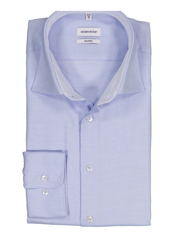 Seidensticker Herren Hemd blau Baumwolle