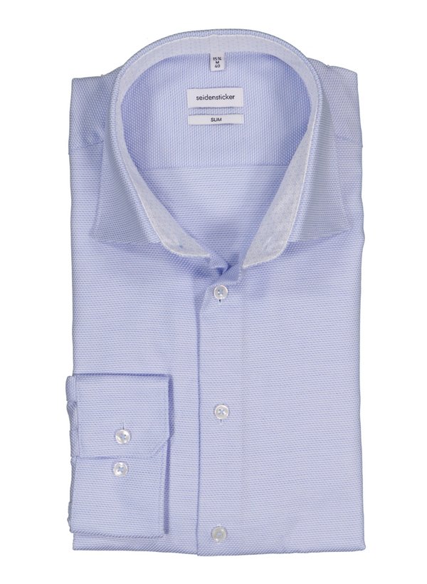 Seidensticker Herren Hemd blau Baumwolle