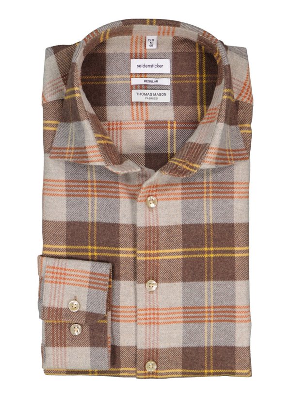Hemd, Comfort, Flanell, Kent, braun-multicolor