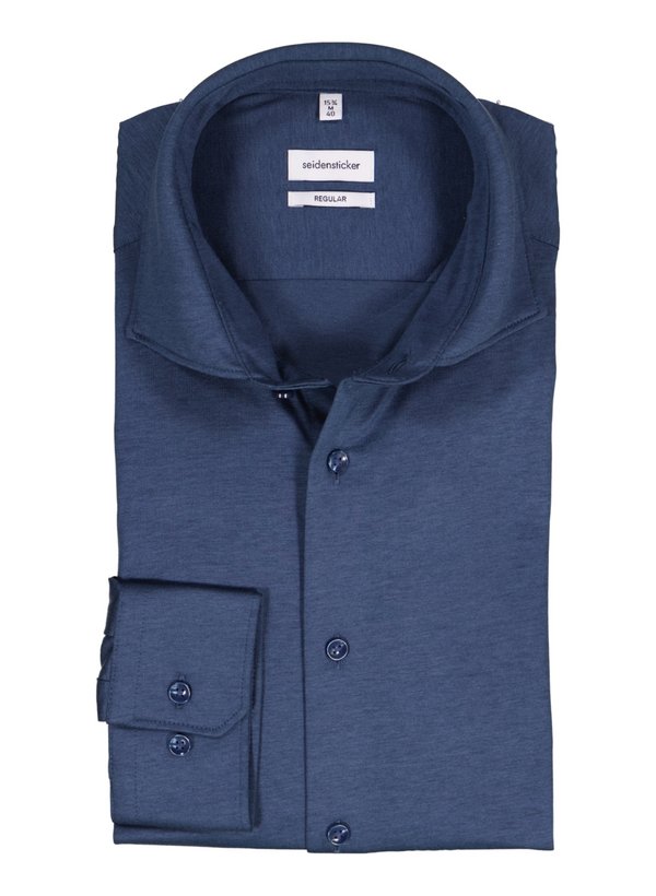 Hemd, Regular, Jersey atmungsaktiv, Kent, blau