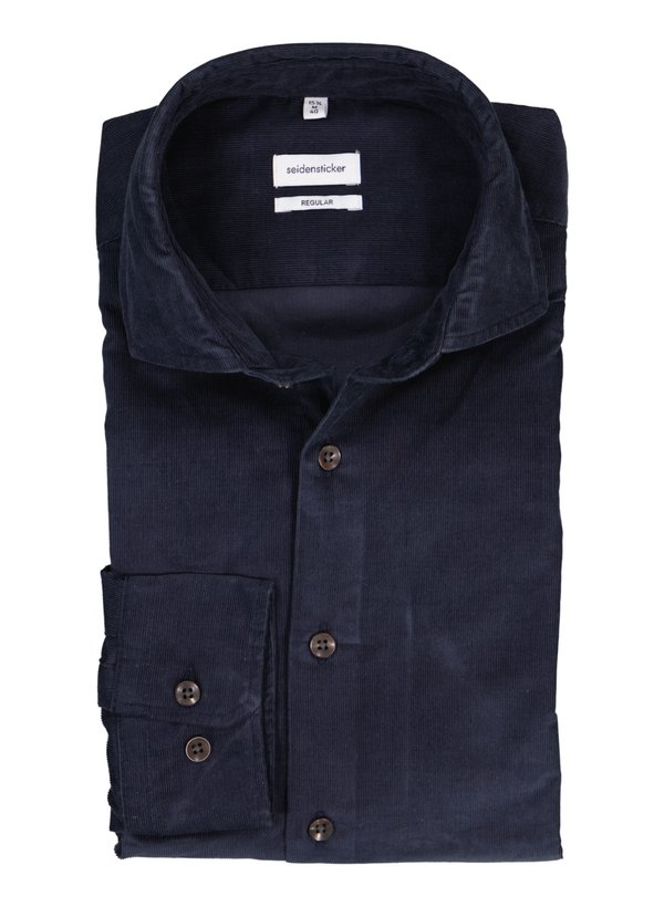 Hemd, Regular, Feincord, Hai, navy