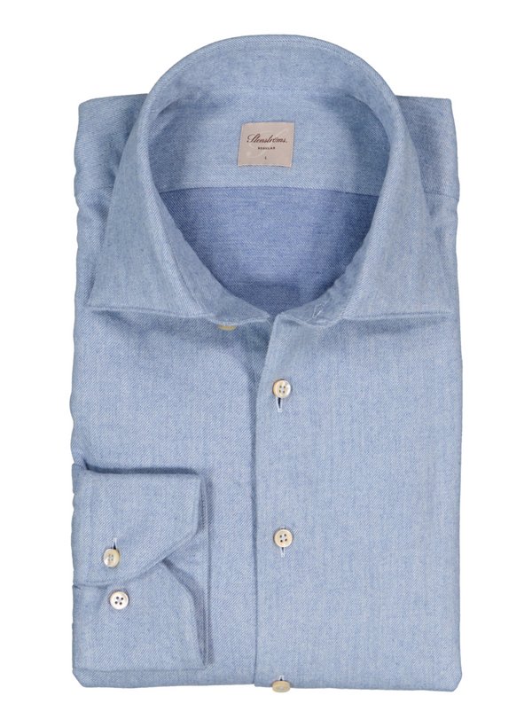 Hemd, Regular, Flanell, Kent, blau meliert