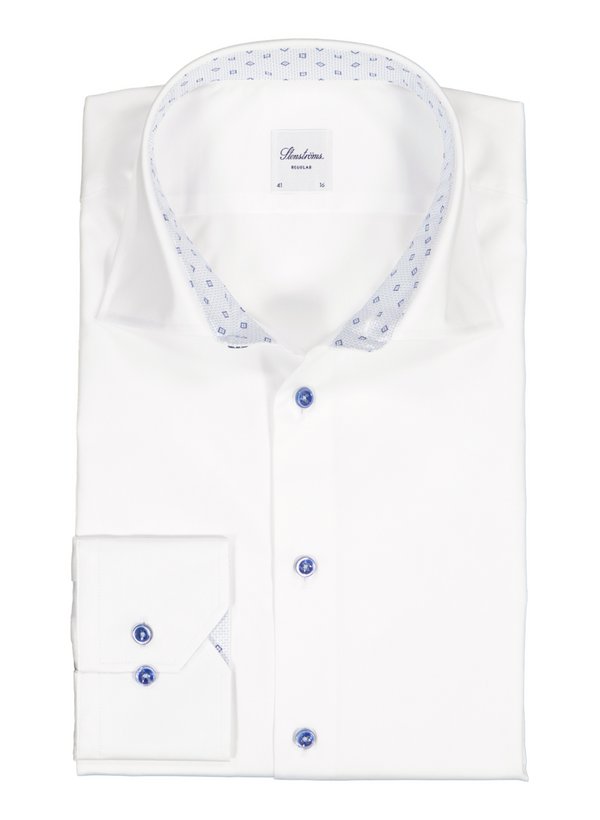 Hemd, Regular, Twill, Kent, weiß