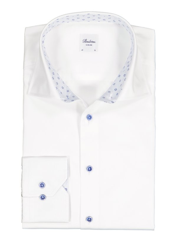 Hemd, Slimline, Twill, Kent, weiß
