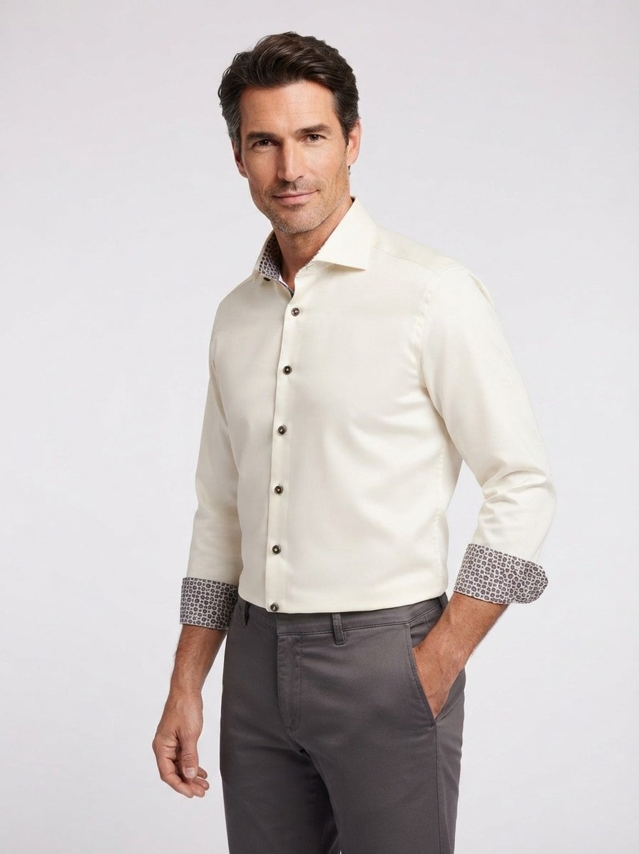Hemd, Slimline, Twill, Kent, champagner