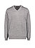 Pullover, Merinowolle superwash, grau meliert - grau