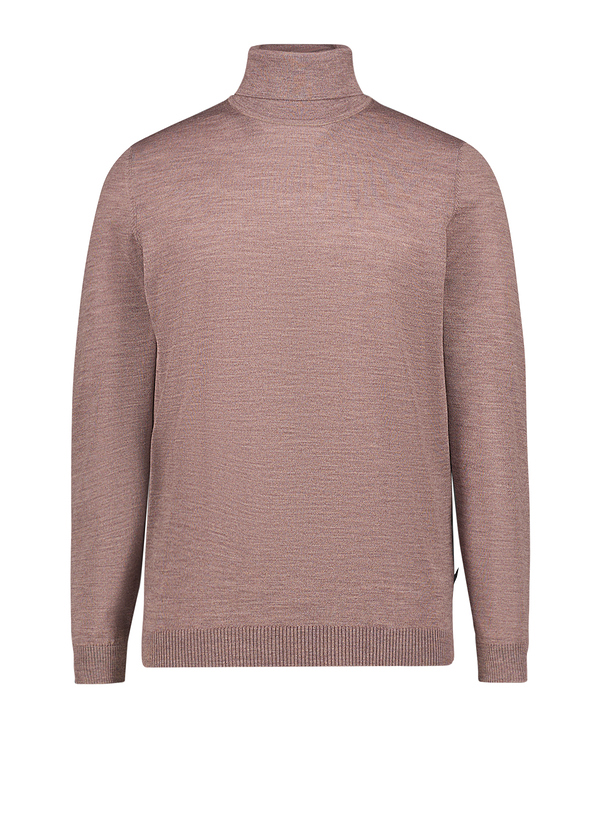 Rollkragenpullover, Modern Fit, Merinowolle superwash, braun melange