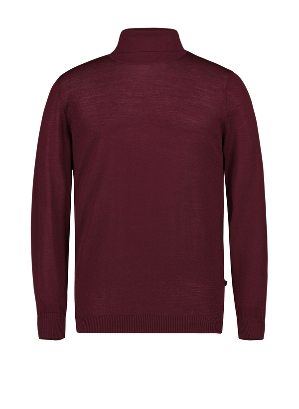 Rollkragen, Modern Fit, Merinowolle superwash, dunkelrot meliert