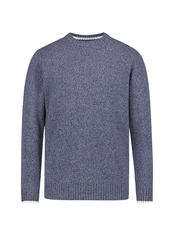 Pullover, Merinowolle, dunkelblau meliert