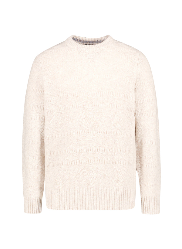 Pullover, Merinowolle, beige-melange strukturiert