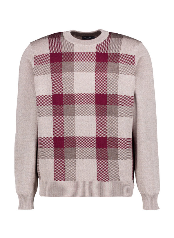 Pullover, Schurwolle, braun mit Karo