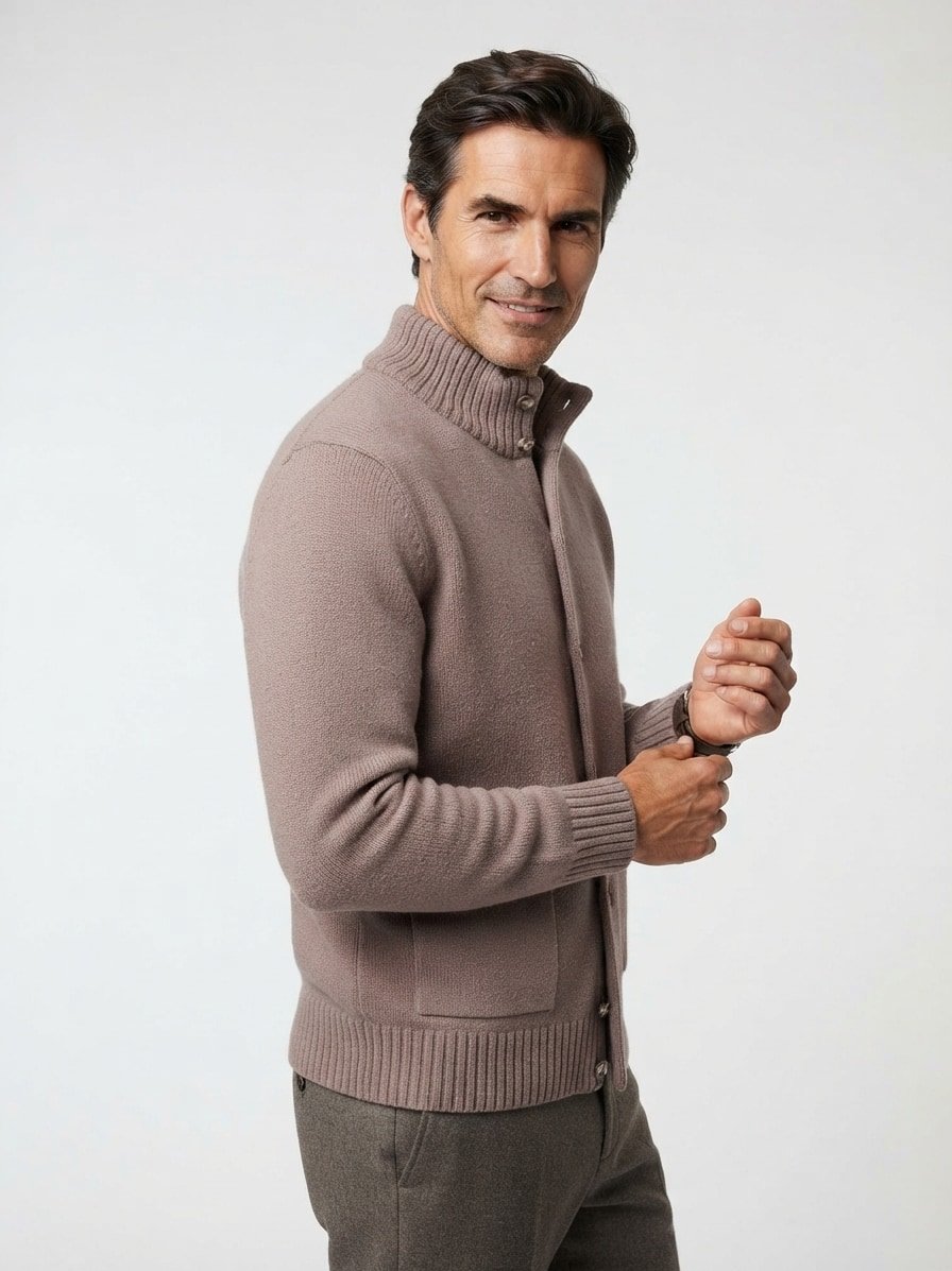 Strickjacke, Schurwolle, braun