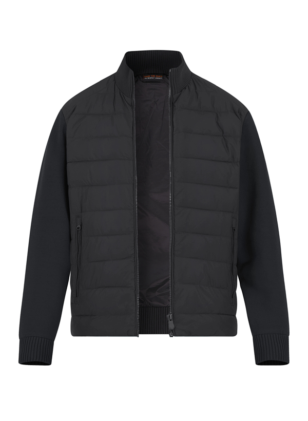 Hybrid Jacke, Strick Mikrofaser, schwarz