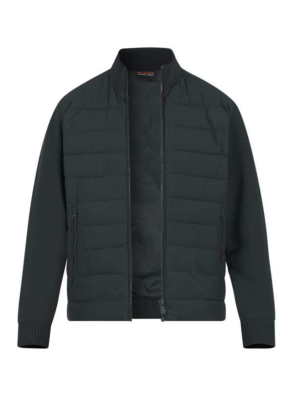 Hybrid Jacke, Strick Mikrofaser, dunkelgrün
