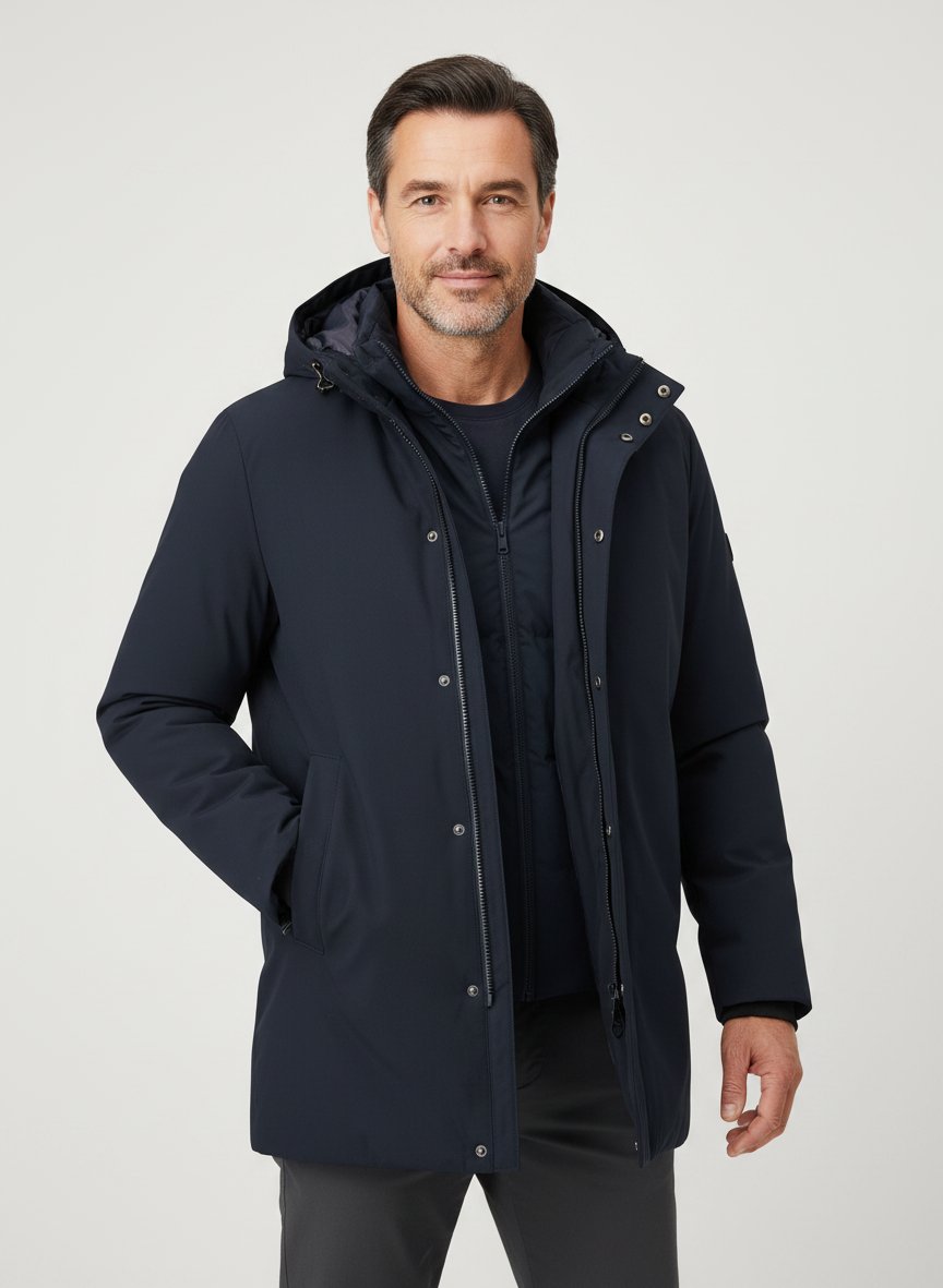 Jacke Sesle, Mikrofaser PLUMTECH®, dunkelblau