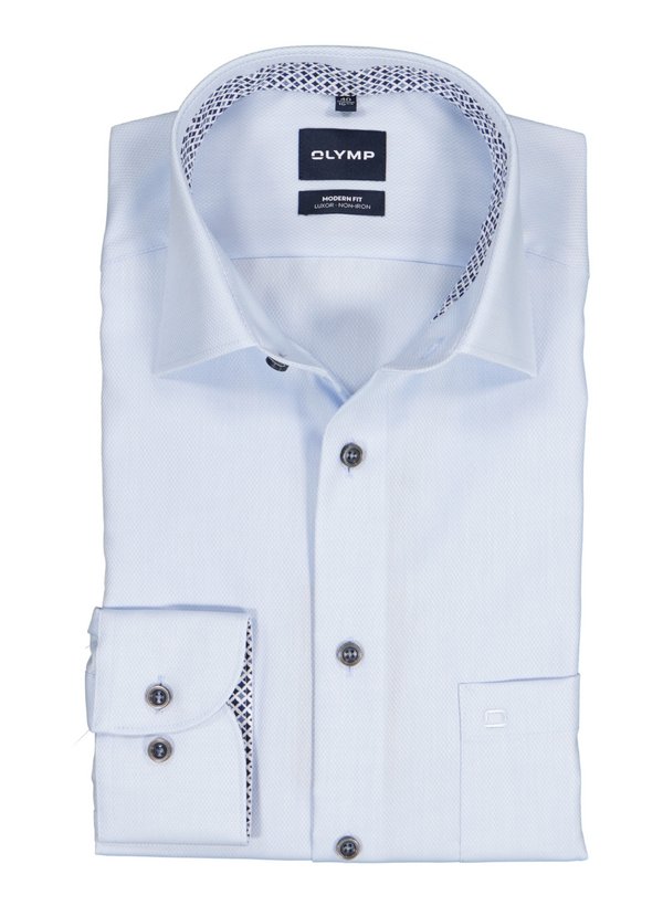 OLYMP Herren Hemd blau Baumwolle
