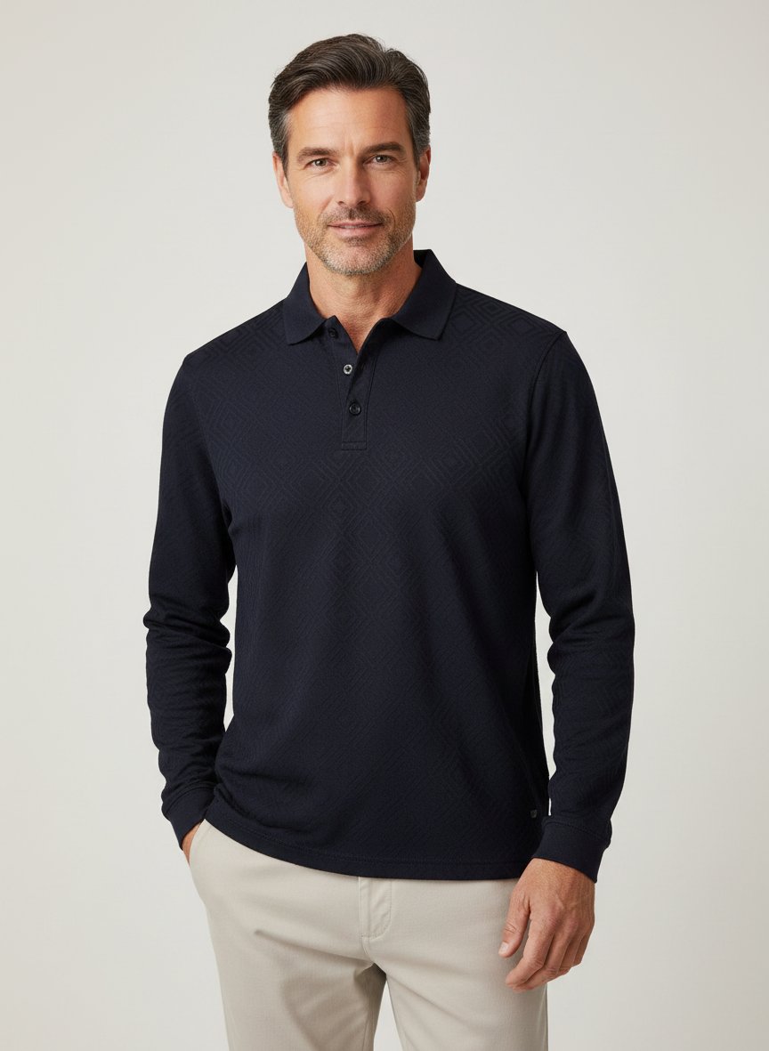 Polo-Shirt, Baumwoll-Jersey, marine