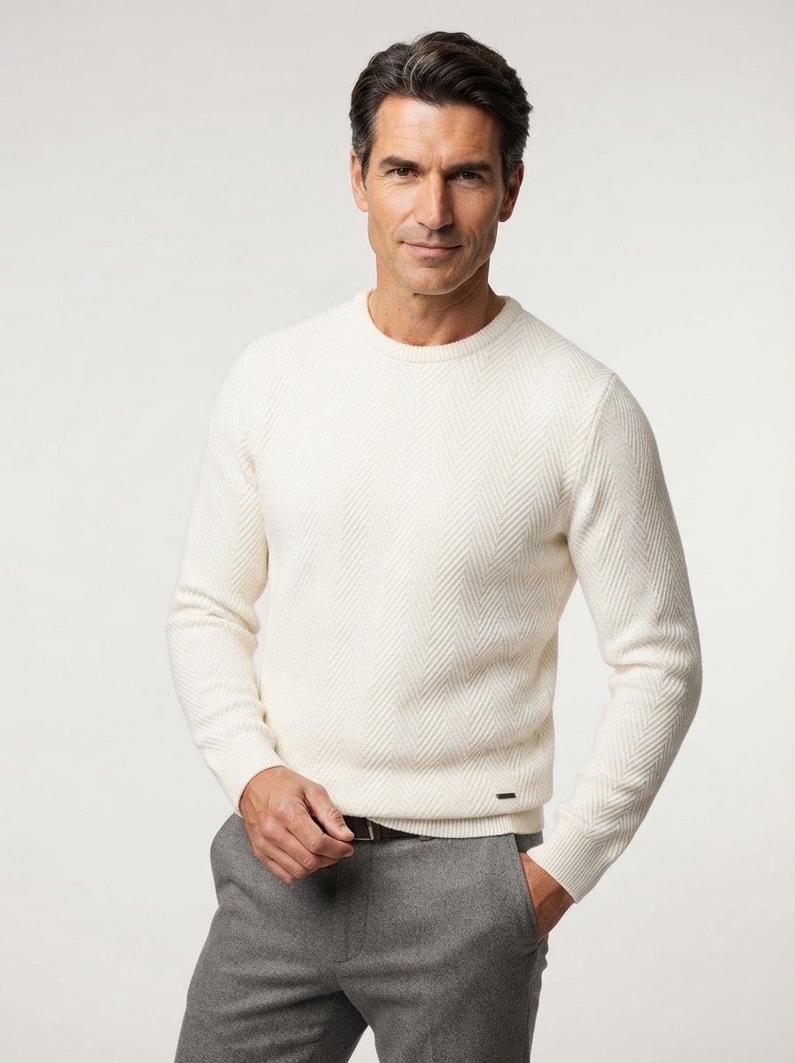Pullover, Wolle-Kaschmir, ecru