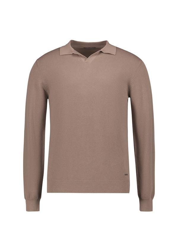 Pullover, Baumwolle, dunkelbeige strukturiert