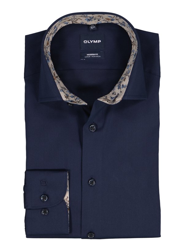 OLYMP Herren Hemd blau Baumwolle