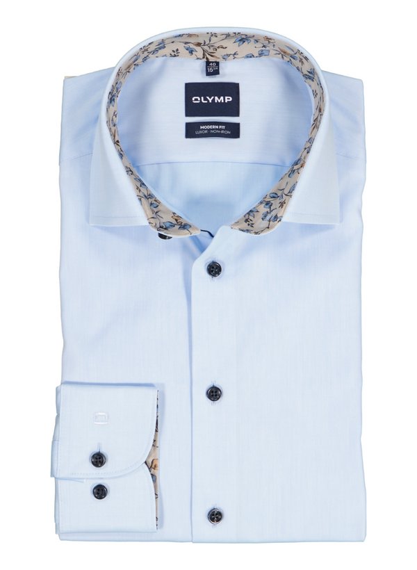 OLYMP Herren Hemd blau Baumwolle