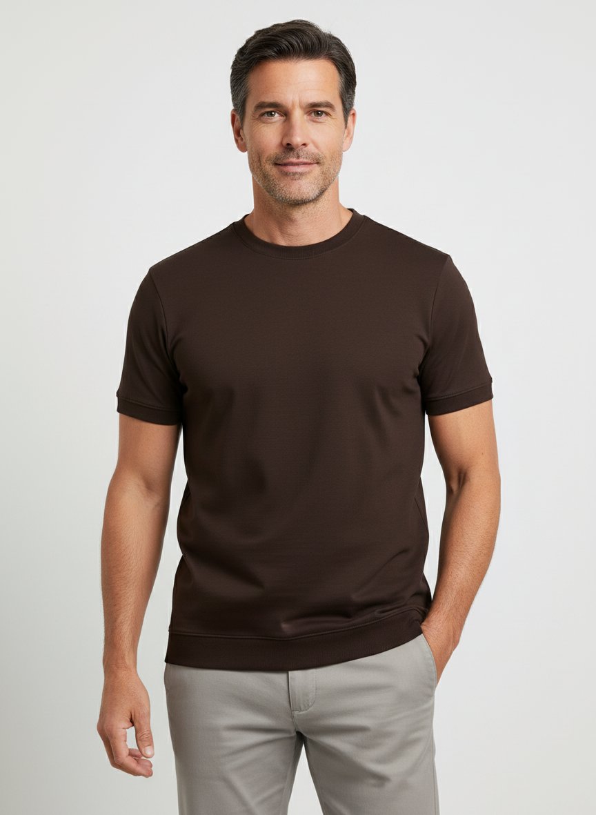 T-Shirt, Pima Baumwolle, braun