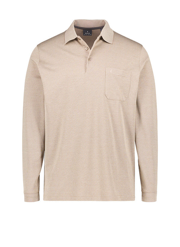 Polo-Shirt Soft-Knit Easy Care, Baumwoll-Jersey, beige gemustert