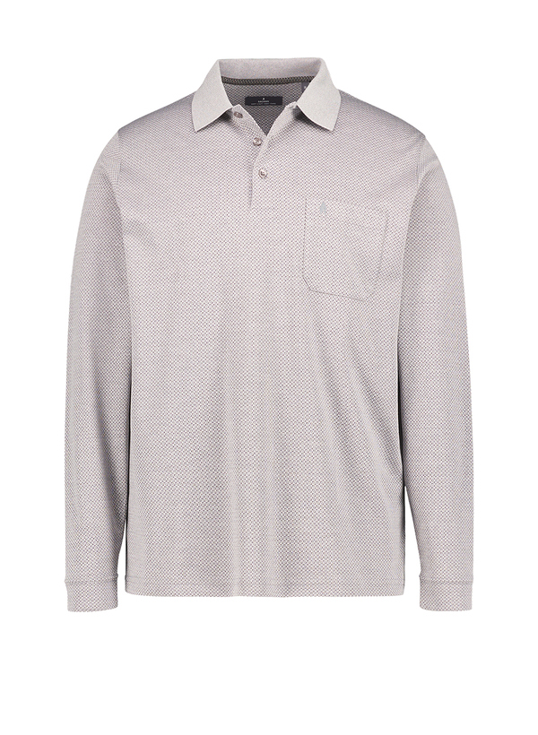 Polo-Shirt Soft-Knit Easy Care, Baumwoll-Jersey, grau gemustert