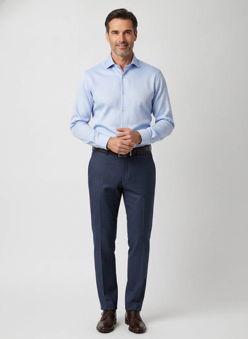 Hose Stevenson, Modern Fit, Schurwolle Super100, dunkelblau meliert