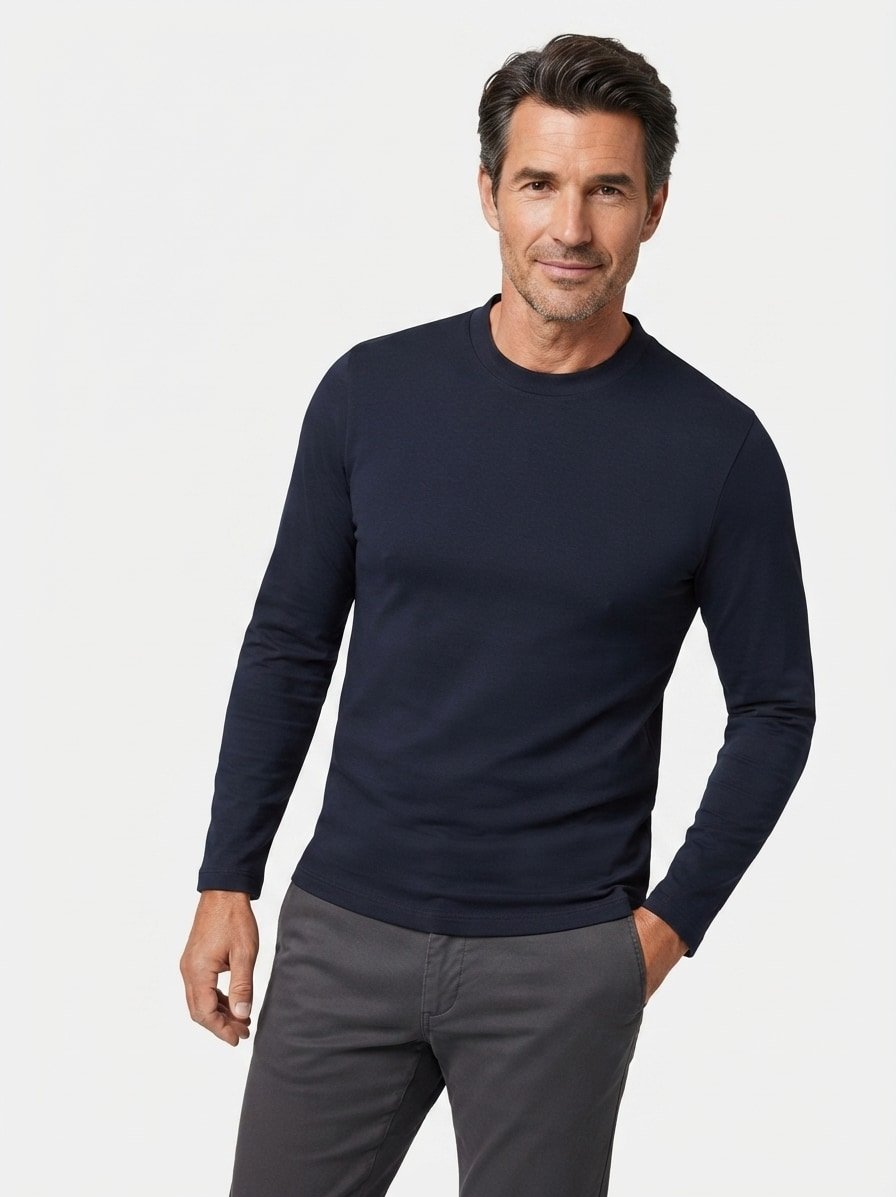 Longsleeve, Bio Baumwolle, blau