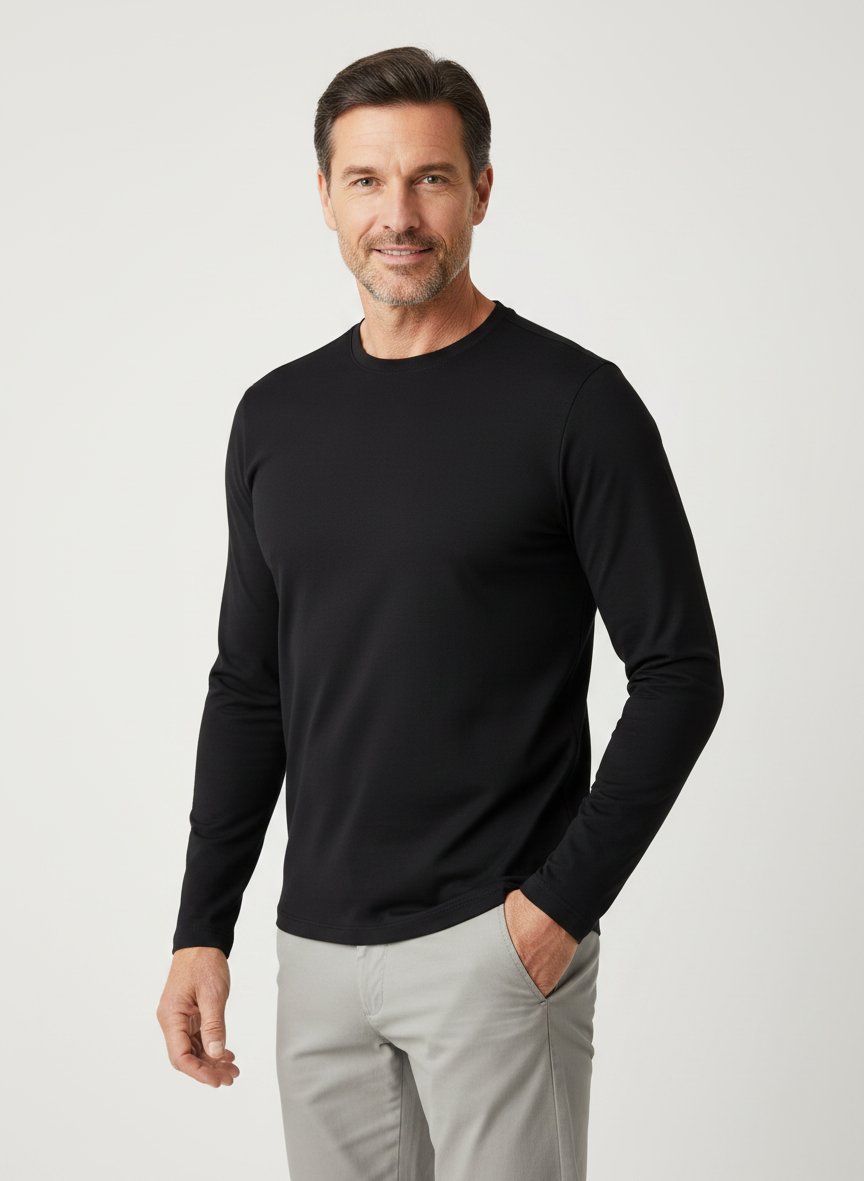 Longsleeve, Bio Baumwolle, schwarz