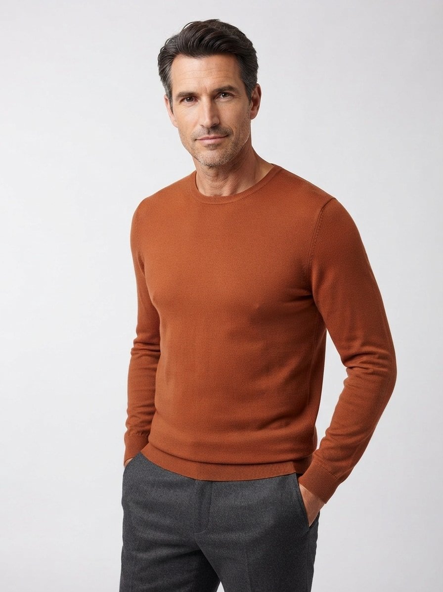 Pullover, Merinowolle extrafein, karamell meliert