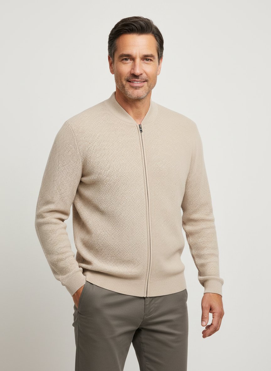 Cardigan, Baumwolle, hellbeige
