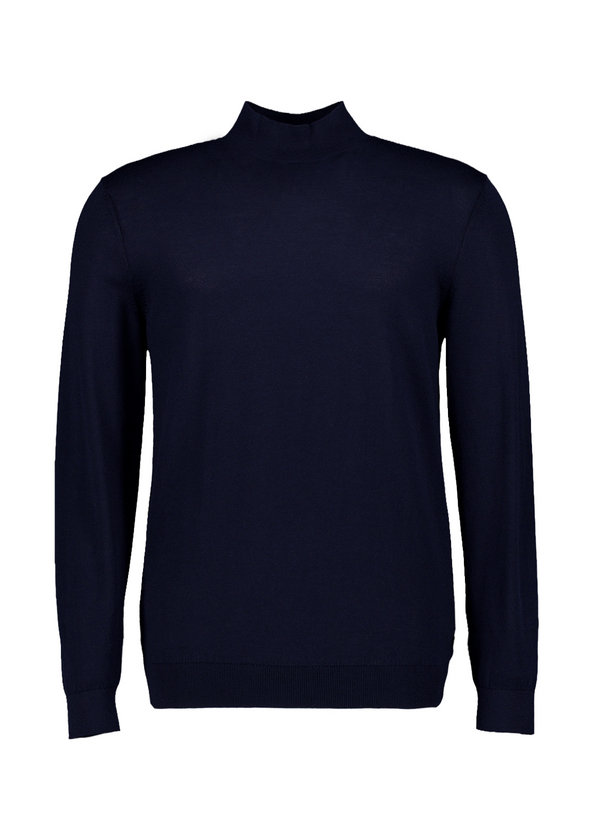 Stehkragenpullover, Bio Baumwolle-Lyocell, blau