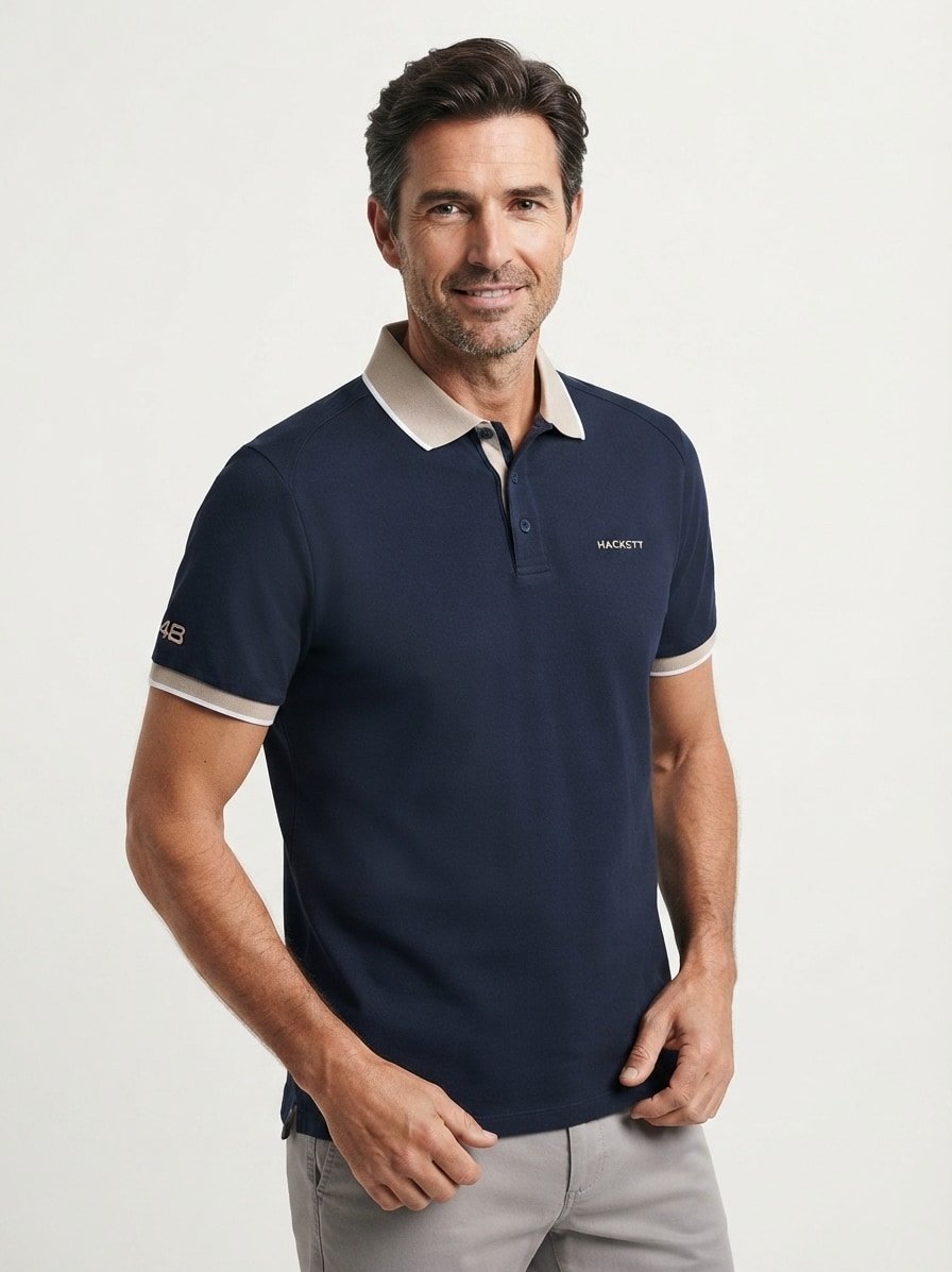Polo-Shirt, Baumwoll-Jersey, navy