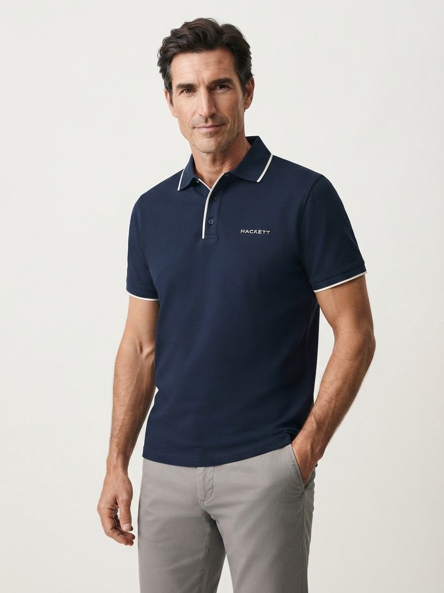 Polo-Shirt, Piqué, navy