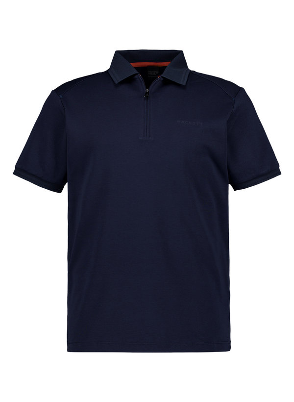 Zip-Polo, Jersey, navy