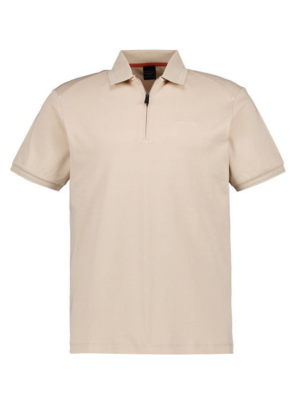 Zip-Polo, Jersey, beige