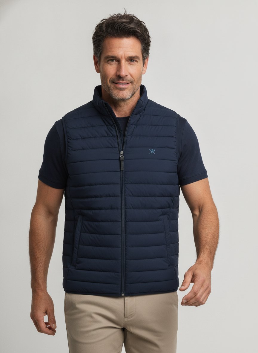Steppweste, Mikrofaser wasserabweisend, navy